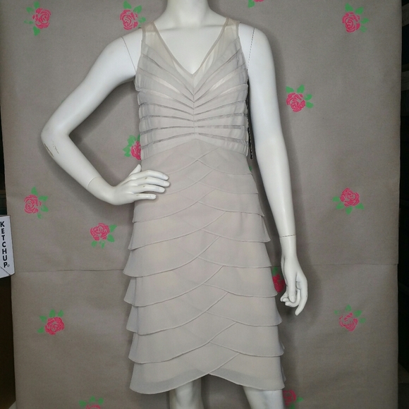 NEW Scarlett Nite Nude Ecru Tan Sleeveless Dress 8 - Picture 3 of 10